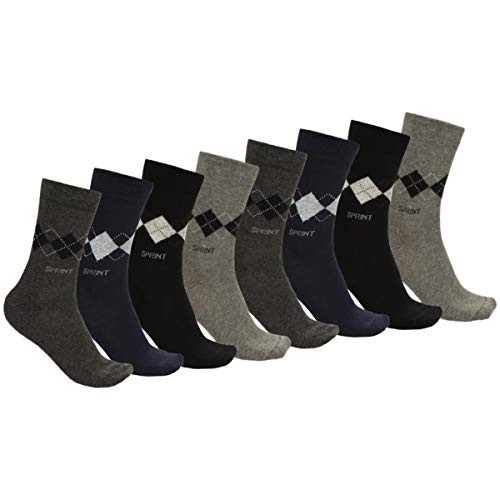 OCERA 8 Paar Herren Alltags-Socken mit Karo-Muster - Gr. 43/46 von OCERA