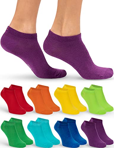 OCERA Sneaker Socken Damen - 8 Paar - Bequeme Sneakersocken in vielen Farben & Mustern - Komfortable Damen Socken Sneaker - Damen Socken hautfreundlich & weich - Baumwoll Sneaker Socken Damen 39-42 von OCERA