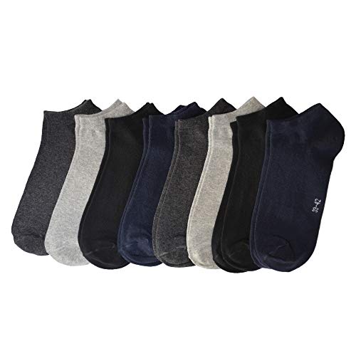 OCERA 8 Paar Sneaker Socken für Herren im Farbenmix mit Schwarz, Grau, Weiß, Dunkelblau Gr. 43/46 von OCERA