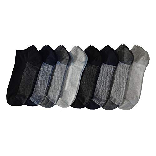 OCERA 8 Paar Sneaker Socken für Herren in verschiedenen Farben und Mustern Grau, Dunkelgrau, Schwarz & Marine Gr. 39/42 von OCERA