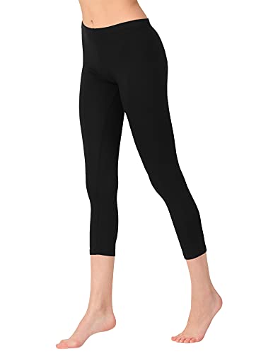 OCERA Damen Leggings 3/4 Lang (Capri) aus atmungsaktiver Viskose Schwarz Gr. L (44/46) von OCERA