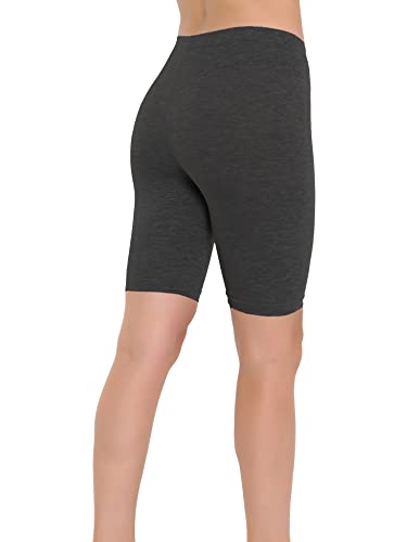 OCERA Damen Kurze Leggings (Radler) aus atmungsaktiver Baumwolle mit hoher Taille, ÖKO-TEX Standard 100 Zertifiziert, Anthrazit - M von OCERA