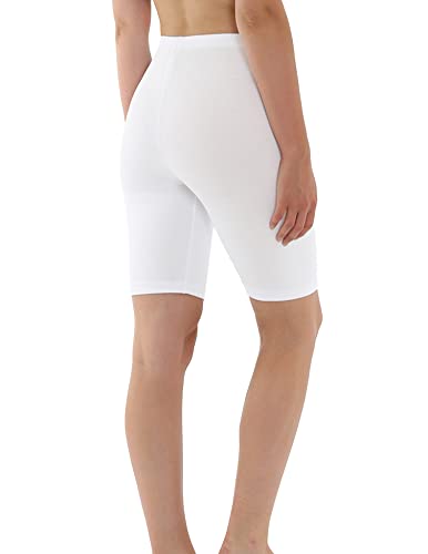 OCERA Damen Kurze Leggings (Radler) aus atmungsaktiver Baumwolle mit hoher Taille, ÖKO-TEX Standard 100 Zertifiziert, Weiß - L von OCERA