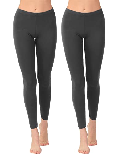 OCERA Damen Leggings Lang aus atmungsaktiver Viskose Grau Gr. 2XL (52/54) 2er Pack von OCERA