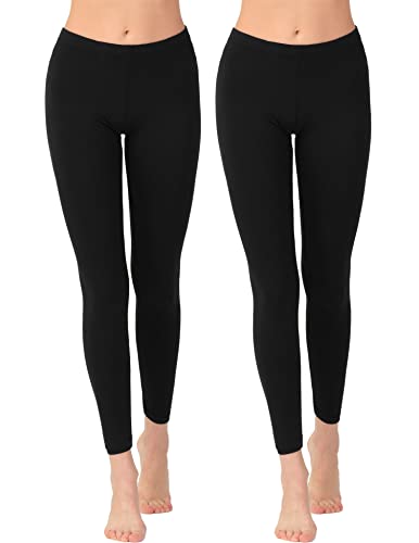 OCERA Damen Leggings Lang aus atmungsaktiver Viskose Schwarz Gr. L (44/46) 2er Pack von OCERA