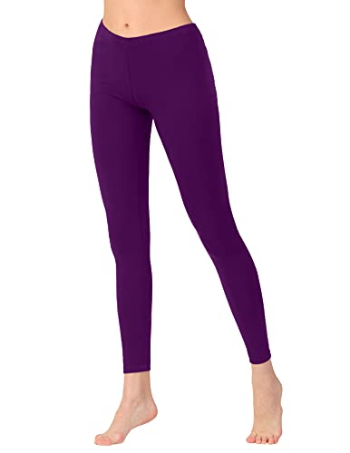 OCERA Damen Leggings Lang aus atmungsaktiver Viskose Violett Gr. L (44/46) von OCERA