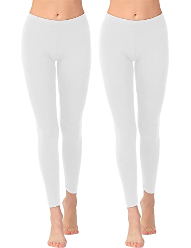 OCERA Damen Leggings Lang aus atmungsaktiver Viskose Weiss Gr. L (44/46) 2er Pack von OCERA