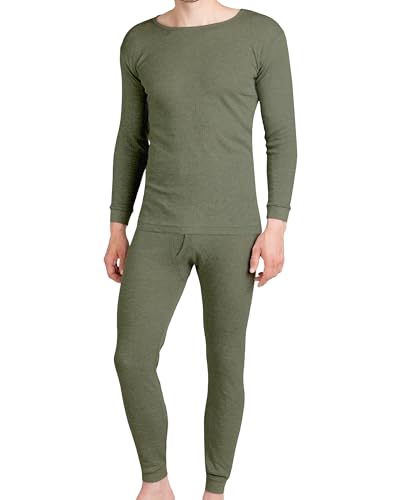 OCERA Herren Thermounterwäsche Set für Ski, Snowboard, Wandern oder zuhause, warme angeraute Innenseite, atmungsaktiv und weich für den Winter, Olive L von OCERA