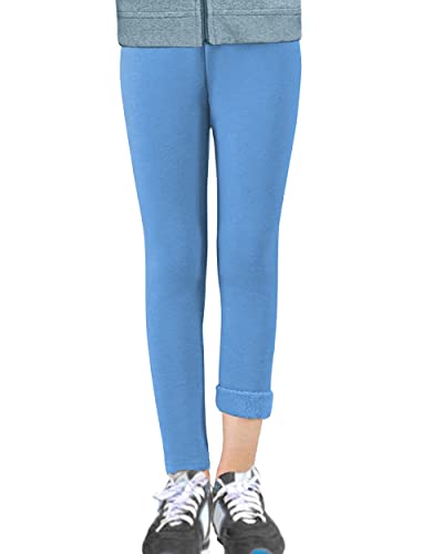 OCERA Kinder Thermo Leggings aus atmungsaktiver Baumwolle mit weich angerauter Innenseite, Hellblau - 134/140 von OCERA