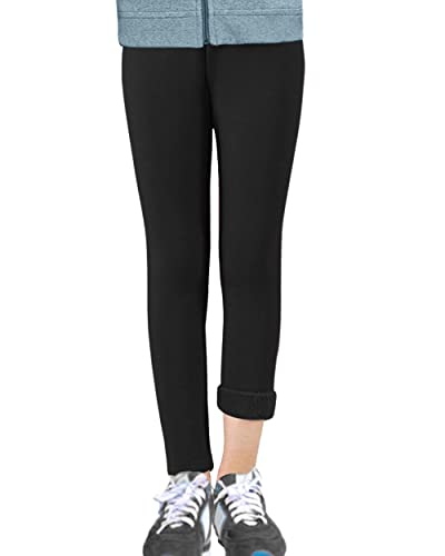 OCERA Kinder Thermo Leggings aus atmungsaktiver Baumwolle mit weich angerauter Innenseite, Schwarz - 158/164 von OCERA