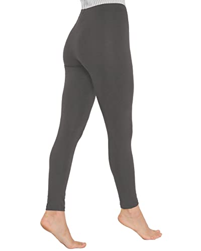 OCERA Leichte Winter Leggings aus atmungsaktiver Baumwolle, innen weich angeraut, Grau - S von OCERA