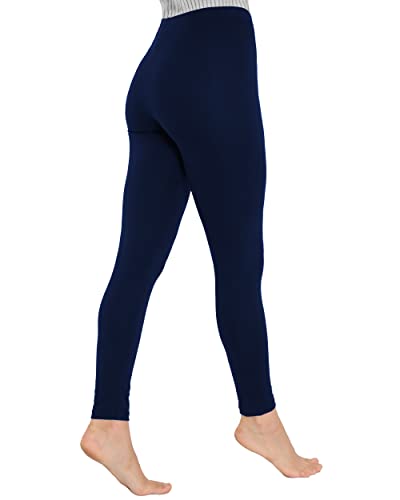 OCERA Leichte Winter Leggings aus atmungsaktiver Baumwolle, innen weich angeraut, Marineblau - XXL von OCERA