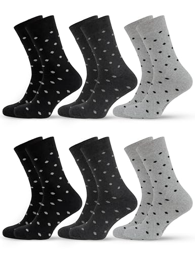 OCERA Thermo Socken (6er Pack) mit Pünktchenmuster für Damen in grau Größe 39-42 von OCERA