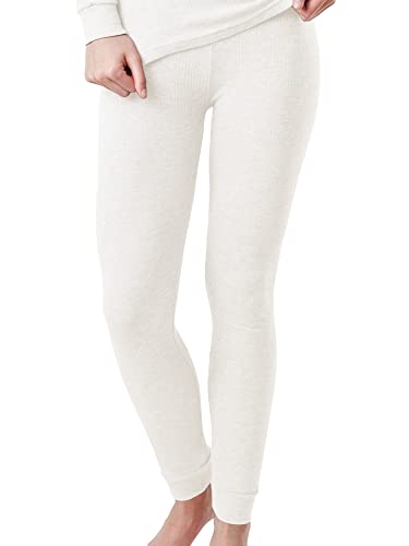 OCERA Thermo Unterhose für Damen, Warme Thermounterwäsche aus Baumwolle für den Winter - creme - L von OCERA