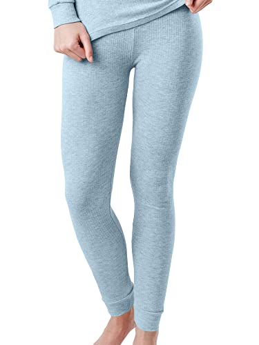 OCERA Thermo Unterhose für Damen, Warme Thermounterwäsche aus Baumwolle für den Winter - hellblau - XL von OCERA