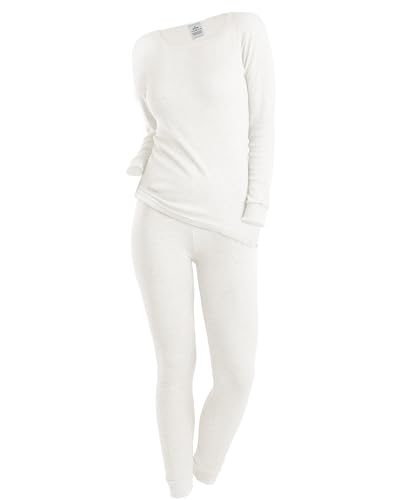 OCERA Thermo Unterwäschen Set für Damen, Warme Thermounterwäsche aus für den Winter, zum Wandern oder zuhause, warme angeraute Innenseite - Creme - M von OCERA