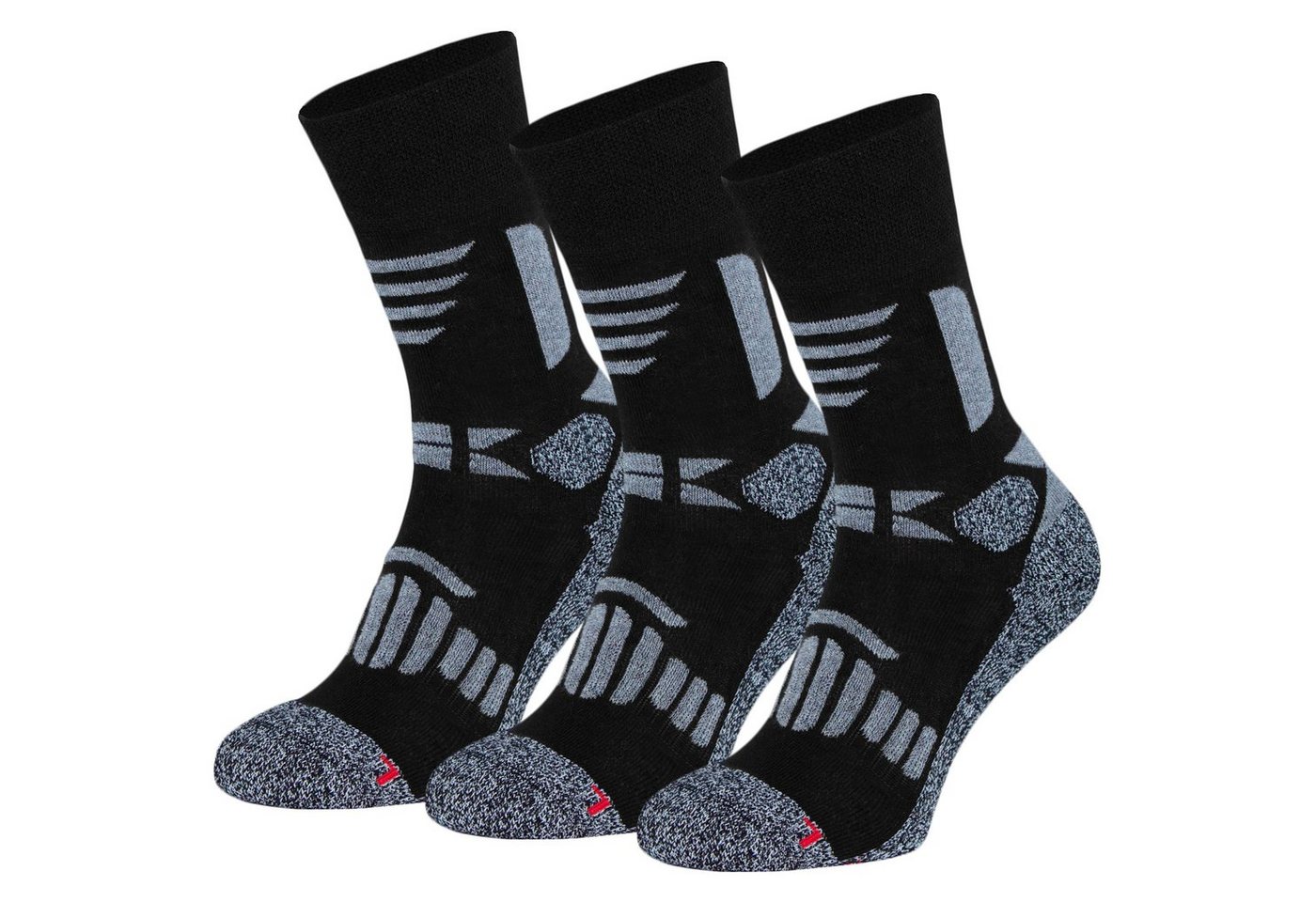 OCERA Wandersocken OCERA HIKE-Trekking/Wander Socken für Damen & Herren, 3 Paar Socken (Packung, 3-Paar, 3 Paar) mit Frottee, mit eingestricktem Logo, mit Mittelfußgummi von OCERA