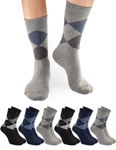 THERMO Socken für Damen & Herren, 6 Paar Vollfrottee Wintersocken mit wamen Innenfutter, mit Burlington Muster, Gr. 39-42 von OCERA