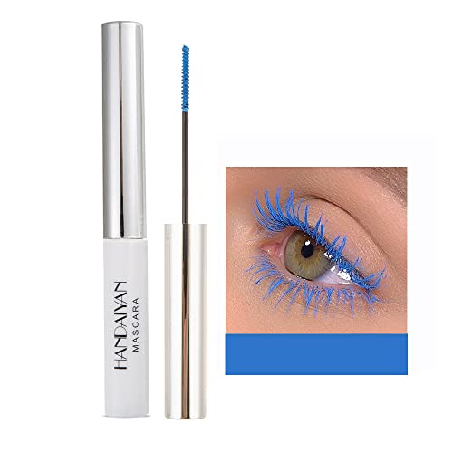 OCHILIMA 4D Mascara farbenfrohe Fasermascara bezaubernde lang anhaltende Mascara, dichte/lange Wimpern wasserfestes und wischfestes Augen-Makeup (Sky Blue) von OCHILIMA