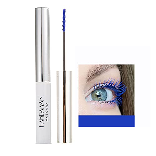 OCHILIMA 4D Mascara farbenfrohe Fasermascara bezaubernde lang anhaltende Mascara, dichte/lange Wimpern wasserfestes und wischfestes Augen-Makeup(Blue) von OCHILIMA