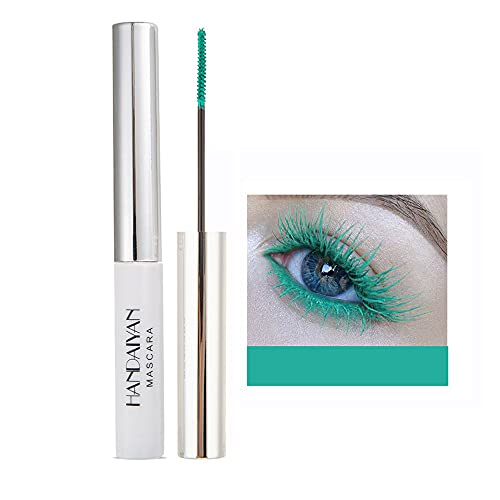 OCHILIMA 4D Mascara farbenfrohe Fasermascara bezaubernde lang anhaltende Mascara, dichte/lange Wimpern wasserfestes und wischfestes Augen-Makeup(Emerald) von OCHILIMA