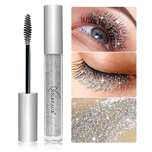 OCHILIMA Diamond Mascara Glitter Highlighter, Party Bling Bling Diamond Mascara Quick Dry Long Lasting Waterproof Curling Thick Shiny Eyelash Mascara von OCHILIMA