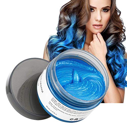 Temporäre Haarwachs Farbe, OCHILIMA Haarwachs Frisur Farbstoff Schlamm, natürliche Inhaltsstoffe Waschbare Haarstylingcreme für Männer Frauen Farbwachs 120g /4,23 Unzen (Blau) von OCHILIMA