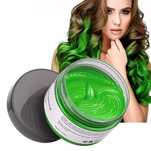 Temporäre Haarwachs Farbe, OCHILIMA Haarwachs Frisur Farbstoff Schlamm, natürliche Inhaltsstoffe Waschbare Haarstylingcreme für Männer Frauen Farbwachs 120g /4,23 Unzen (Grün) von OCHILIMA