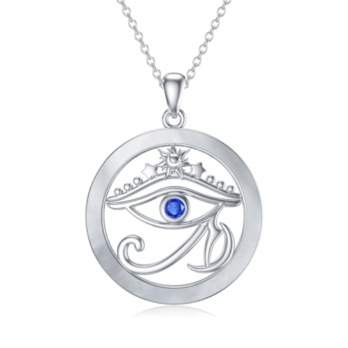 OCJ Auge des Horus Kette aus 925 Silber Damen Halskette Anhänger mit Perlmutt Schmuck Geschenke für Frauen und Mädchen von OCJ