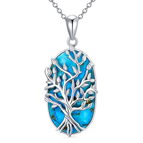 OCJ Lebensbaum Kette Sterling Silber Baum des Lebens Anhänger Halsketter Muttertag Weihnachten Geburtstag Jubiläum Schmuck Geschenk für Frauen von OCJ