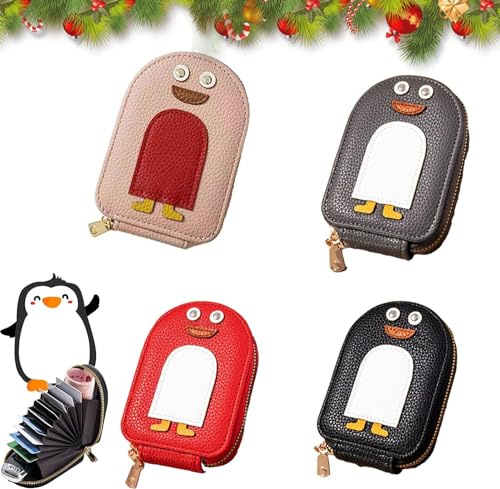 Niedliche Pinguine PU-Kreditkarten-Münzgeldbörse, kreativer Cartoon-Pinguin-Akkordeon-Kartenhalter, niedlicher Pinguin-Kartenhalter, Mini-Geldbörse, mehrere Fächer, Kreditkarten-Tasche, kleine von OCKULT