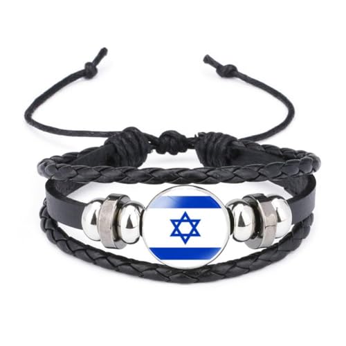 OCKULT Geflochtenes Armband mit israelischer Flagge, Armband mit israelischer Flagge, "I Stand with Israel", israelitischer Armreif, unterstützt Israel-Schmuck, Geschenk, Einheitsgröße, für Männer, von OCKULT