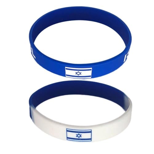 OCKULT Israelisches Flaggen-Armband, israelische Flagge, Silikon-Armband, ich stehe mit Israel-Armband, unterstützt israelische Silikon-Armbänder mit israelischer Flagge, betet für von OCKULT