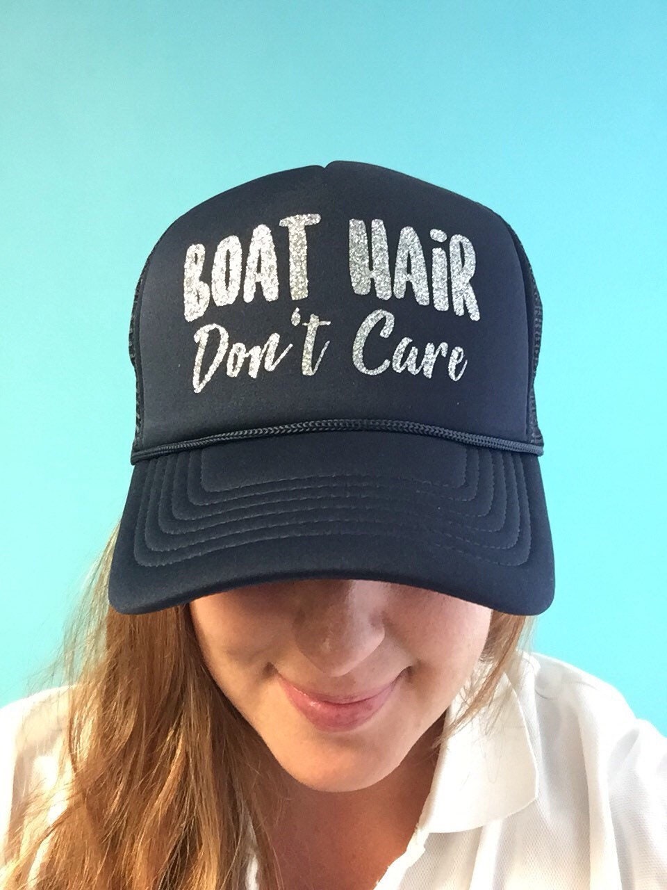 Boat Hair Don't Care Glitzer Trucker Hut Boat Hair Don't Care Glitzer Trucker Hut von OCShirtShop