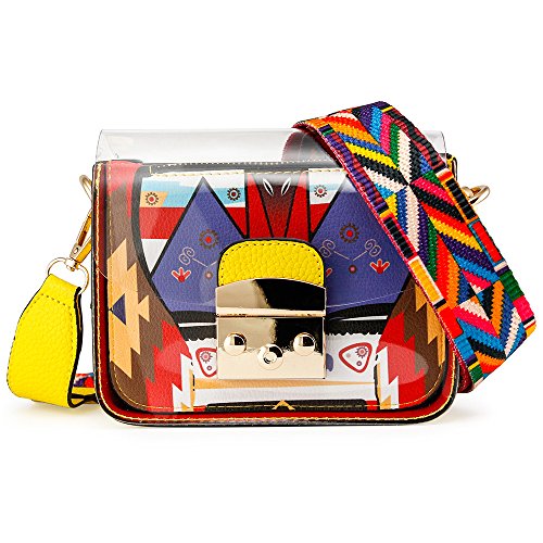 OCT17 Damen Mini Transparent PVC Kunststoff Crossbody Durable Sommer Schultertasche börse von OCT17