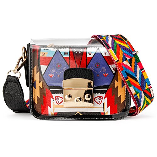 OCT17 Damen Mini Transparent PVC Kunststoff Crossbody Durable Sommer Schultertasche börse OCT17 Damen Mini Transparent PVC Kunststoff Crossbody Durable Sommer Schultertasche börse von OCT17