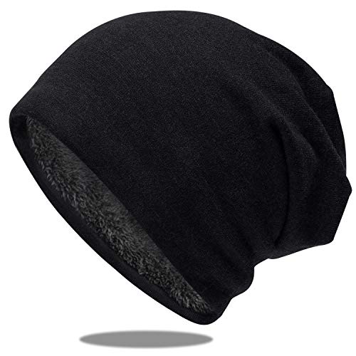 OCTERING Slouch Beanie Mütze Damen und Herren Baumwolle Elastisch Fleece-Futter Unisex von OCTERING