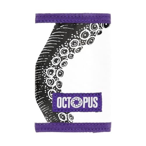 OCTOPUS Tri-Fold Geldbörse mit Münzfach und Kartenhalter Logo Outline weiß lila schwarz, Weiß / Lila, Taglia Unica von OCTOPUS