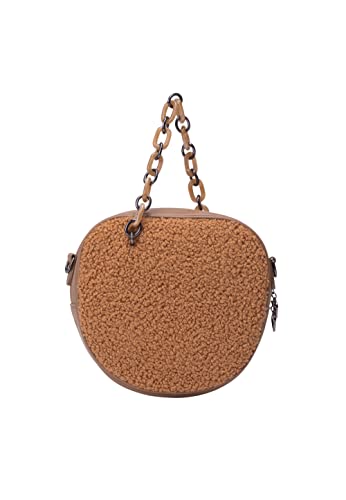 OCY Women's Tasche mit Teddyfell, BRAUN von OCY