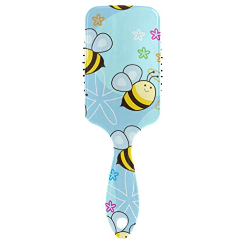 Cute Bees Blue Haarbürste, nass und trocken, für Damen und Herren von ODAWA