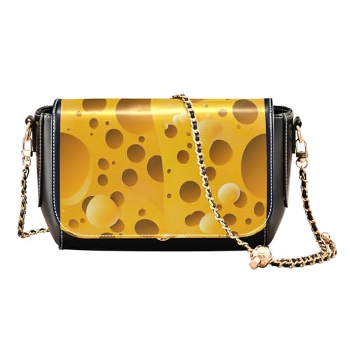 ODAWA Daisy Floral Frauen Crossbody Taschen Schulter Geldbörse mit Kette Strap Frauen Schulter Handtaschen, Bubbles Käse von ODAWA