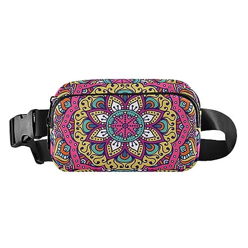 Faultier Früchte Gürteltasche Bauchtaschen für Damen Herren Hüfttasche mit verstellbarem Riemen, Mandala Art Vintage von ODAWA