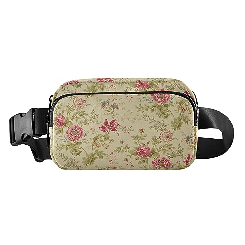 Gürteltasche mit Marmor-Textur, Bauchtaschen für Damen und Herren, leichte Crossbody-Taschen mit verstellbarem Riemen, Blumen Vintage von ODAWA