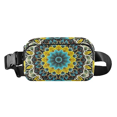 Gürteltasche mit Scherenkamm, für Damen und Herren, Unisex, Mini-Gürteltasche mit verstellbarem Riemen, Mandala Blume Vintage von ODAWA