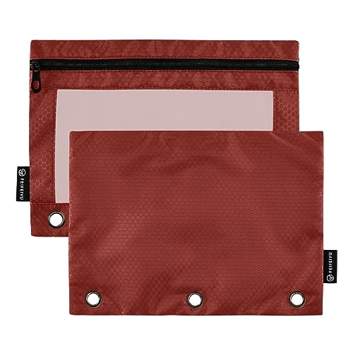 ODAWA Barn Red Binder Pencil Pouch, 2 Pack 3 Ring Binder Pouch with Reinforced Grommets von ODAWA