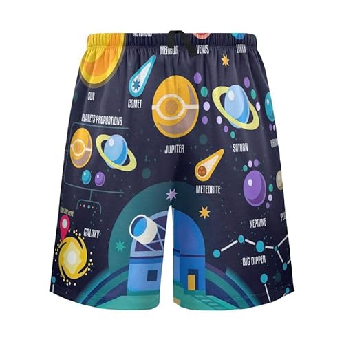 ODAWA Blue Marble Herren Schlafshorts Lounge Pyjamahose Kurz, Weltraumhorizonte, Medium von ODAWA