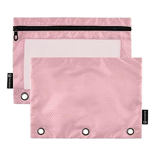 ODAWA Blush Pink Binder Pencil Pouch, 2 Pack 3 Ring Pencil Pouch with Reinforced Grommets von ODAWA