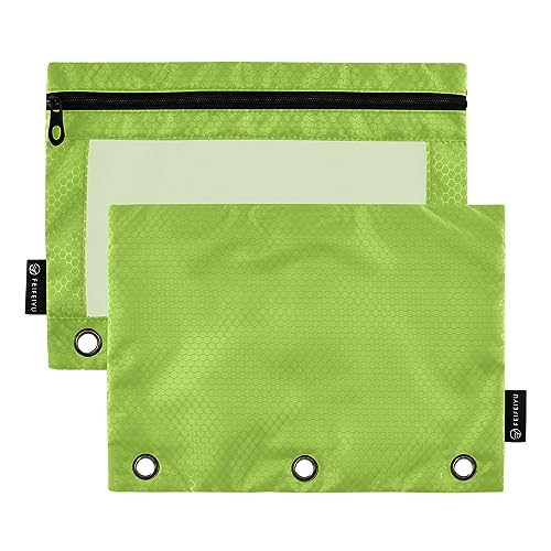 ODAWA Gelbe grüne Bleistift-Organizer-Tasche mit Reißverschluss, Stifteetui, Ordner, Kosmetiktasche, langlebiges Binder-Federmäppchen, 2 Stück von ODAWA