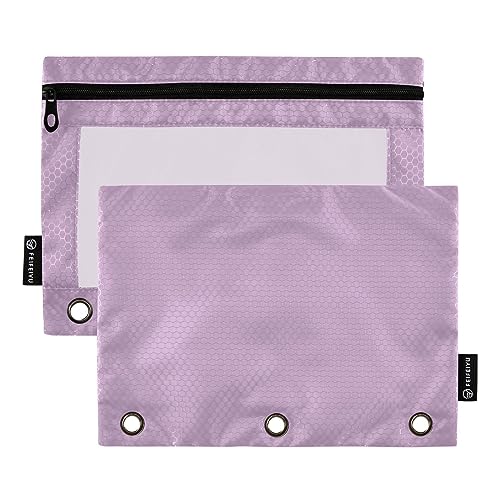 ODAWA Lilac Binder Pouches, 2 Pack 3 Ring Pencil Pouch for Binder Zipper Pencil Pouches Case Binder Cosmetic Bag von ODAWA