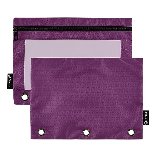 ODAWA Luxuriöse lila Bindertaschen, 2 Pack 3 Ringbuch-Zubehör, große Kapazität Bleistift Beutel von ODAWA